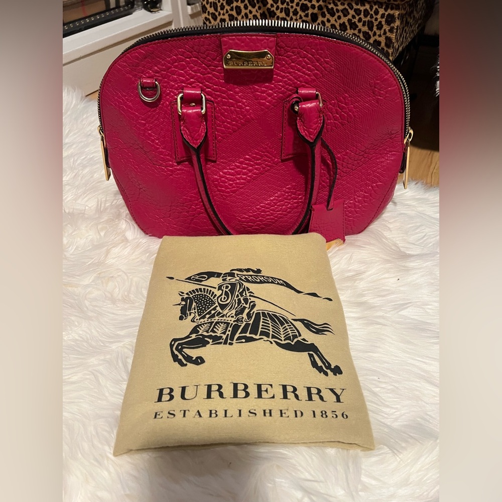 Burberry Pink Satchel Bag with Structured Design